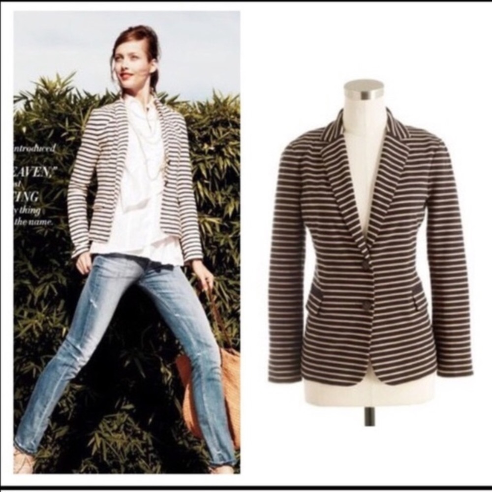 EUC J. Crew Nautical Striped Blazer XS